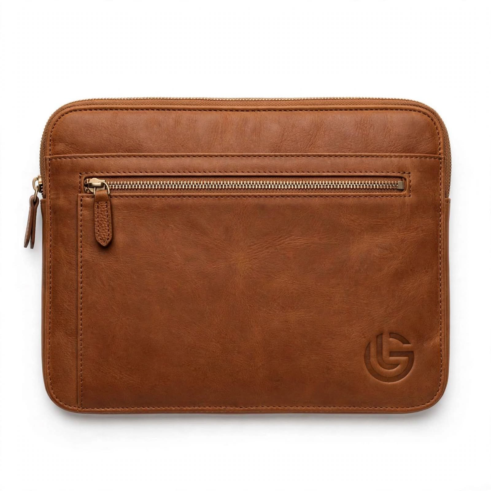 Vintage Brown Buffalo Leather Laptop Case