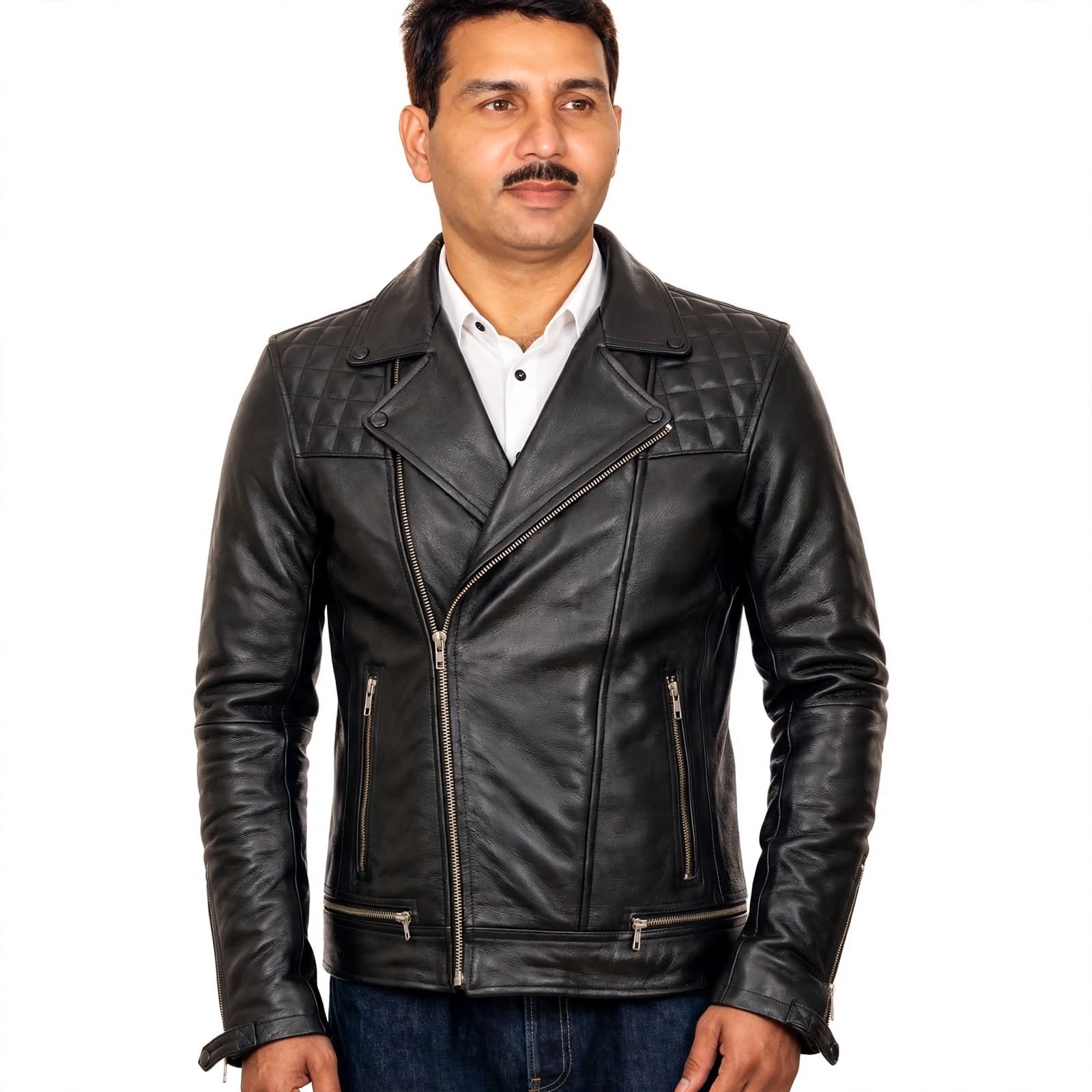 Custom Men’s Classic Motorbike Leather Jacket