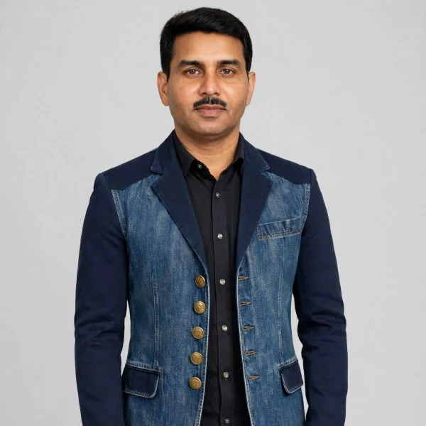 Denim & Suede Leather Sleeves Coat