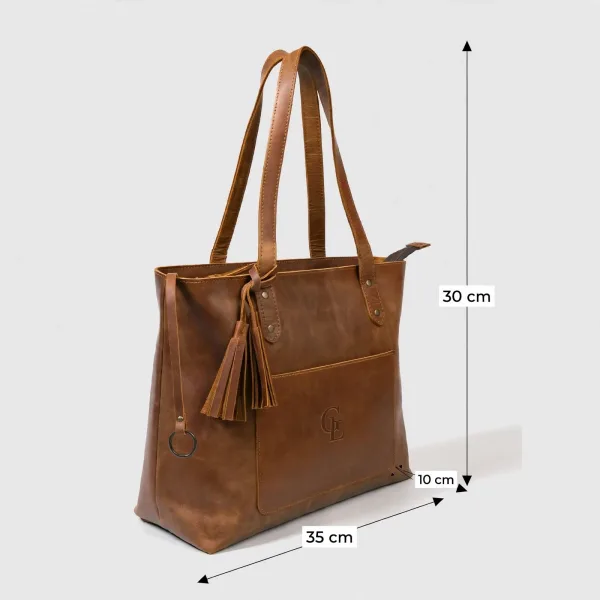 Vintage Women Geunine Buffalo Leather Tote Bag