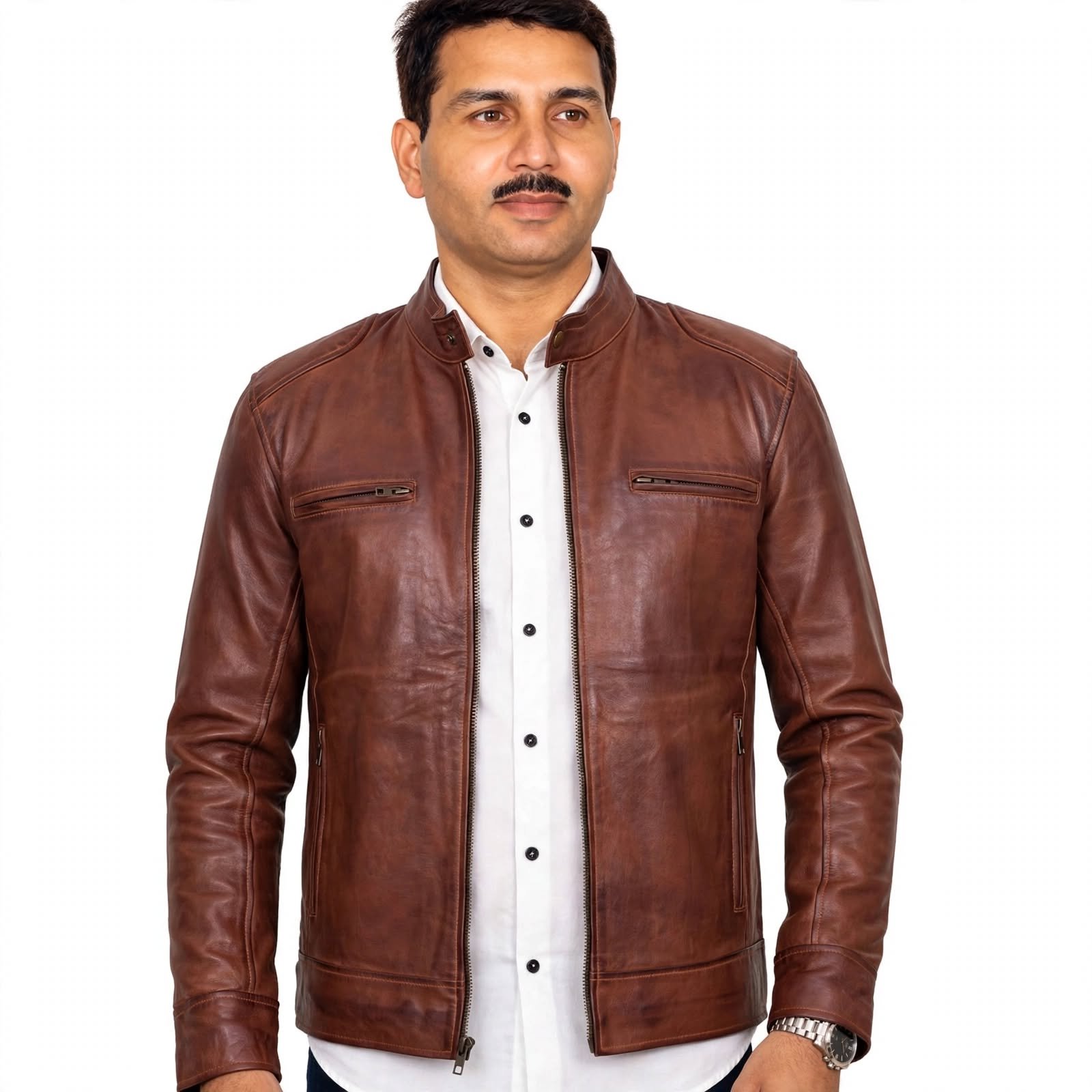 Men’s Brown Lambskin Real Leather Jacket
